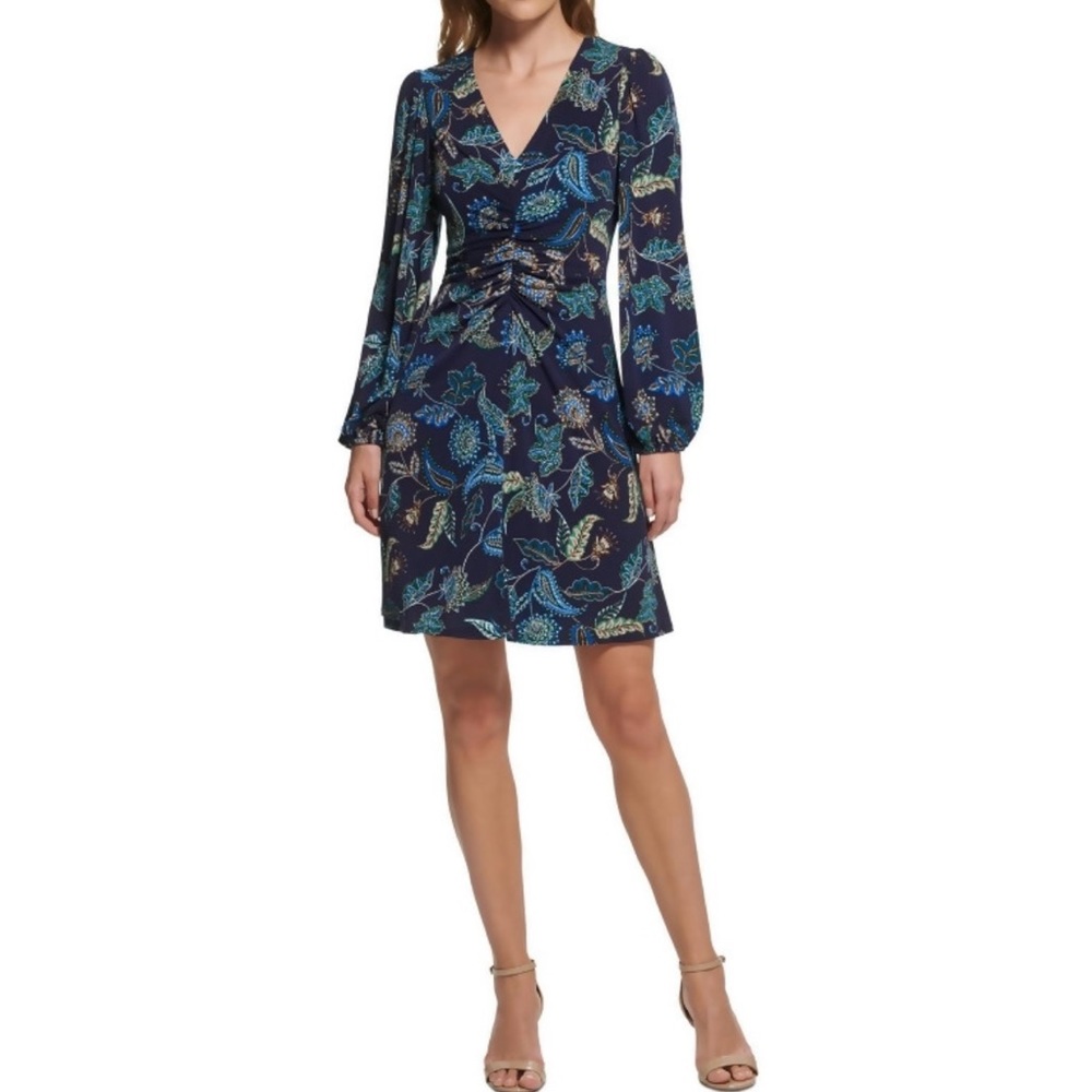 VINCE CAMUTO Long Sleeve Ruched Mini Dress